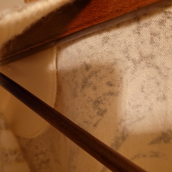 Miss Orly Creme & Tan Leaf Print Pullover Super Soft Sweater - Picture 3 of 7